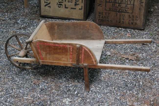 Wooden wheelbarrow